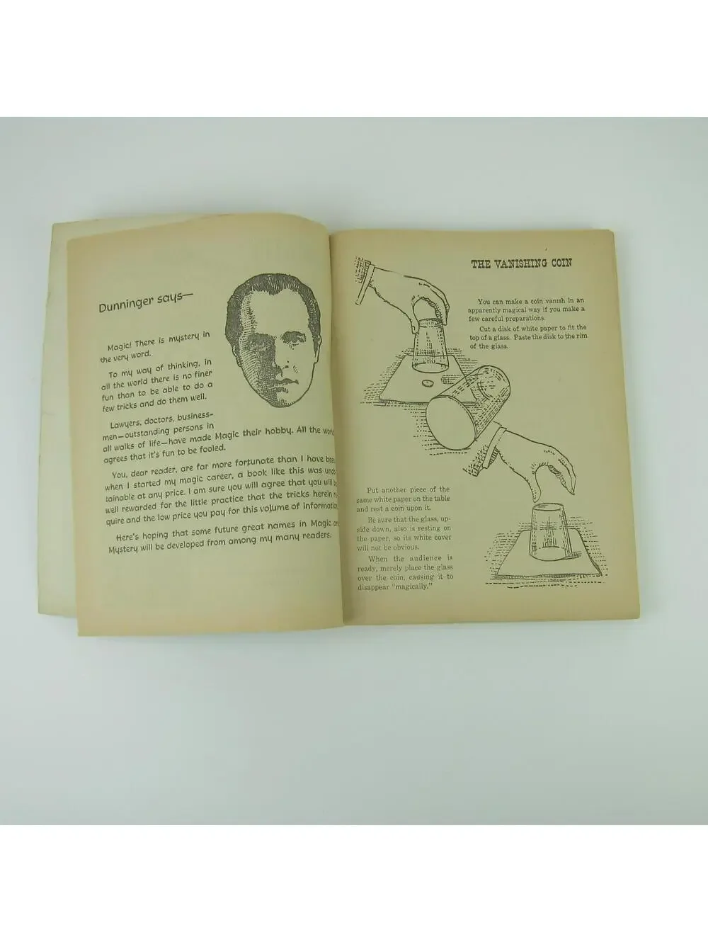 Dunninger's Book of Magic Tricks Illustrated Paperback Saalfield Vintage 1951